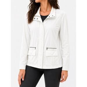 PEACE OF CLOTH Eden Zip Jacket White Utility Lightweight Stretch NWT | Small